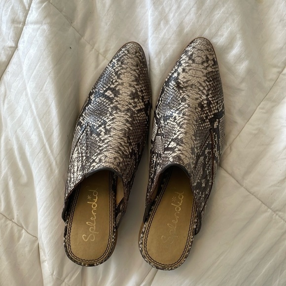 Snakeskin Splendid Slip-on Block Heels - Picture 1 of 4